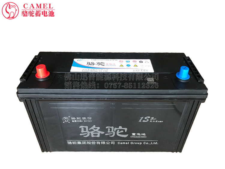 駱駝蓄電池12V100Ah汽車電瓶N100 6-QW-175min免維護(hù)鉛酸蓄電池